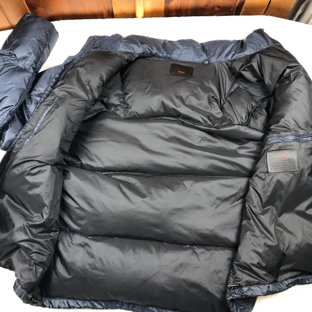 SOLD - Tumi Navy Blue Packable Down Puffer Jacket - Picture 7 of 17